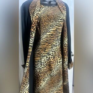 Leopard Print Black Dress Size 6